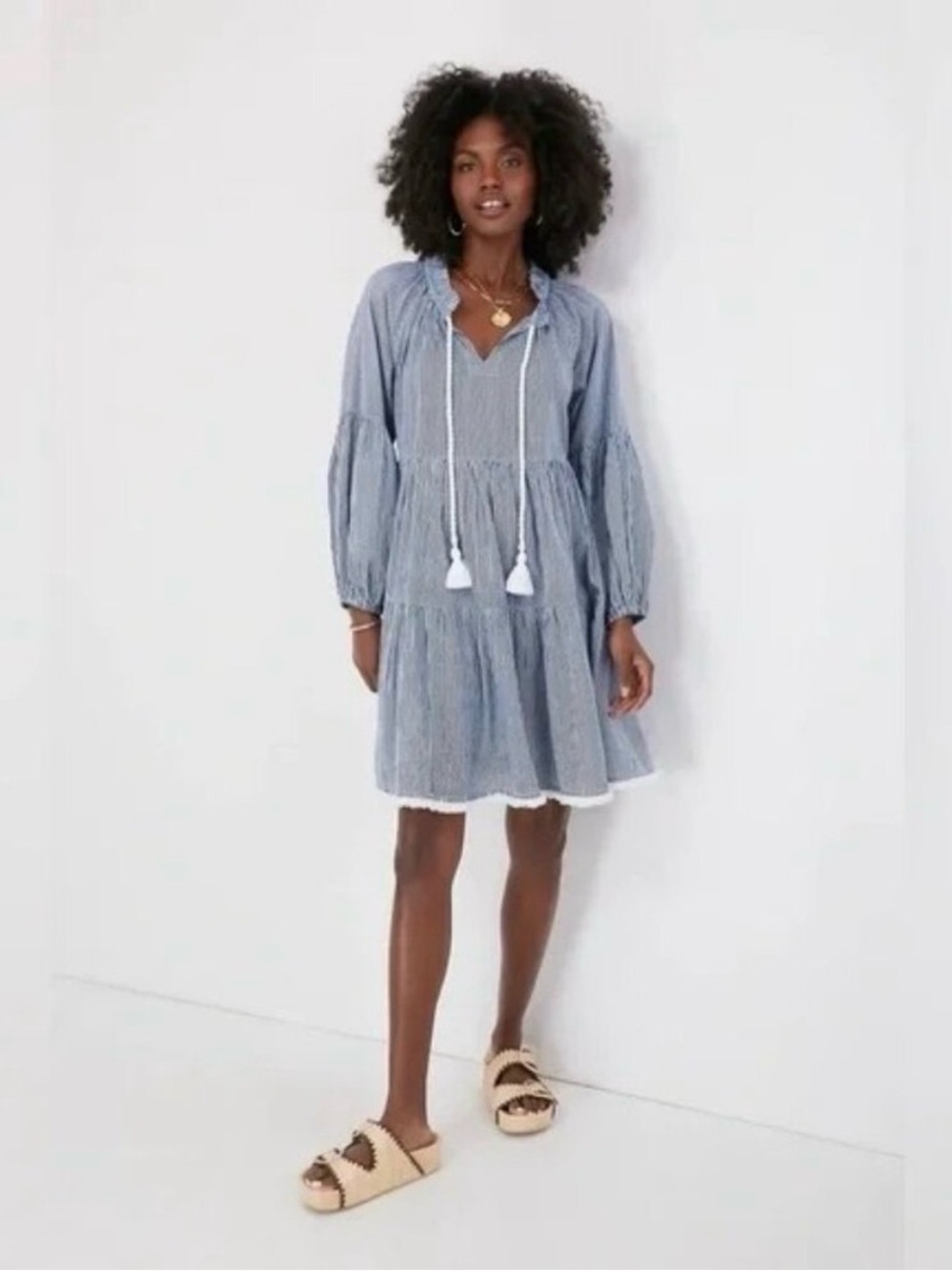 Tuckernuck Beach Nautical Tie Neck Stripe Coverup Dress - Size 3XL